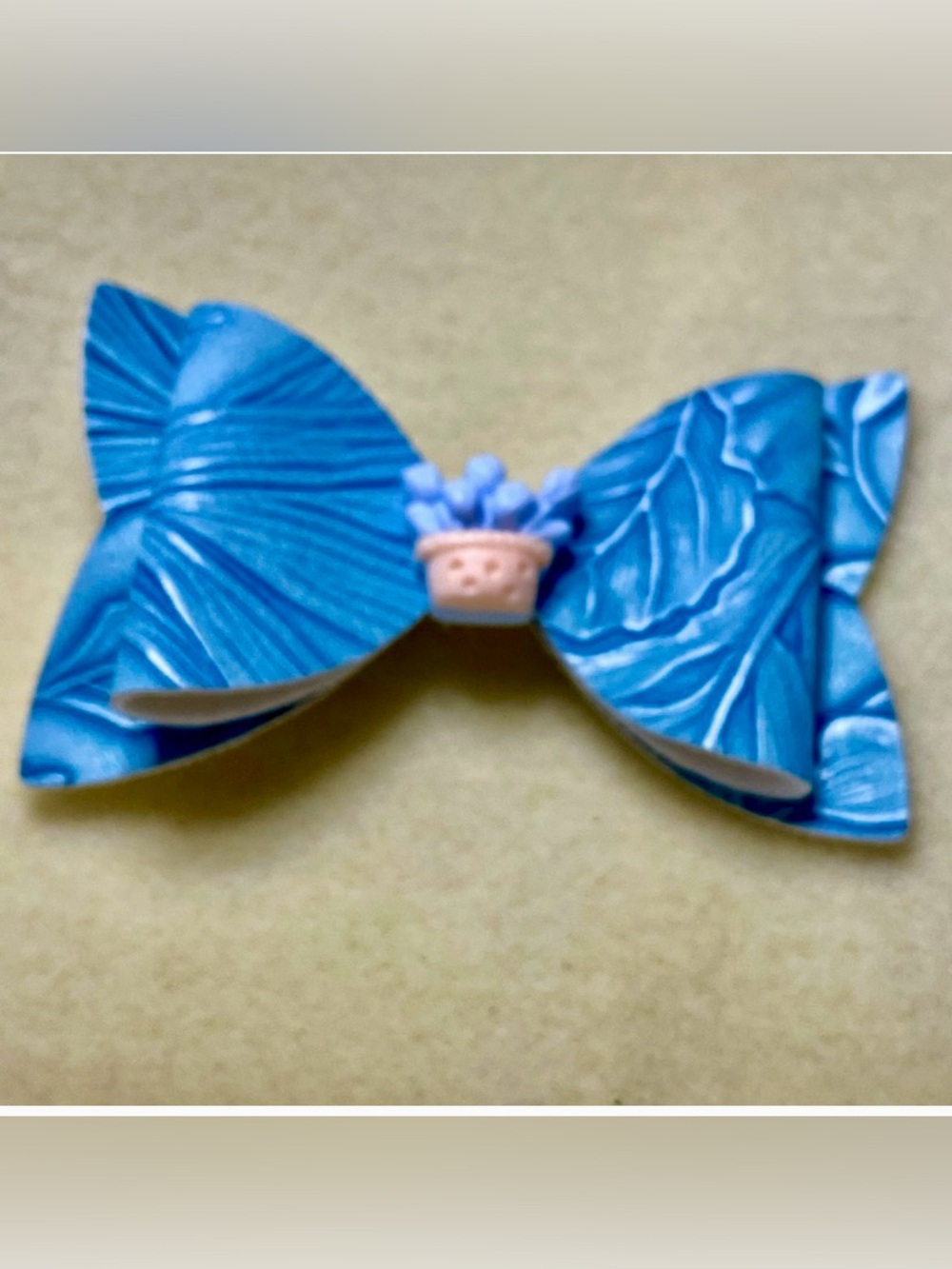 Handmade blue Floral Hair clip Bow fashion
